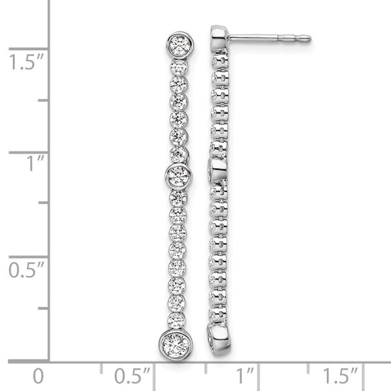 14k White Gold 1 carat Lab Grown Diamond VS/SI+ G+ Complete Dangle Post Earrings
