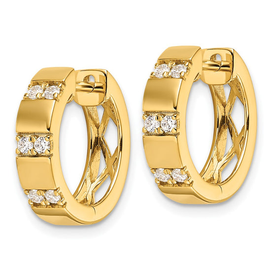 14k 1/3 carat Lab Grown Diamond VS/SI+ G+ Complete Fashion Hinged Hoop Earrings