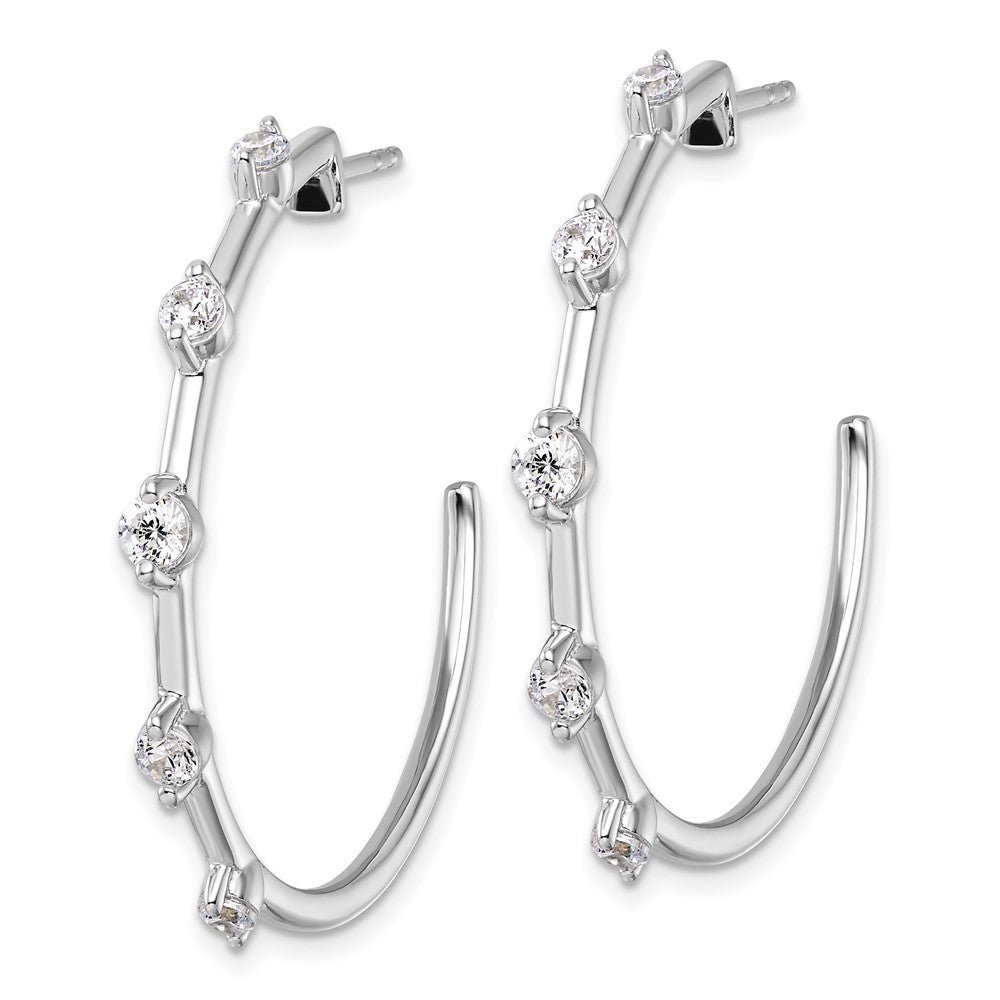Gold Diamond J-Hoop Earrings