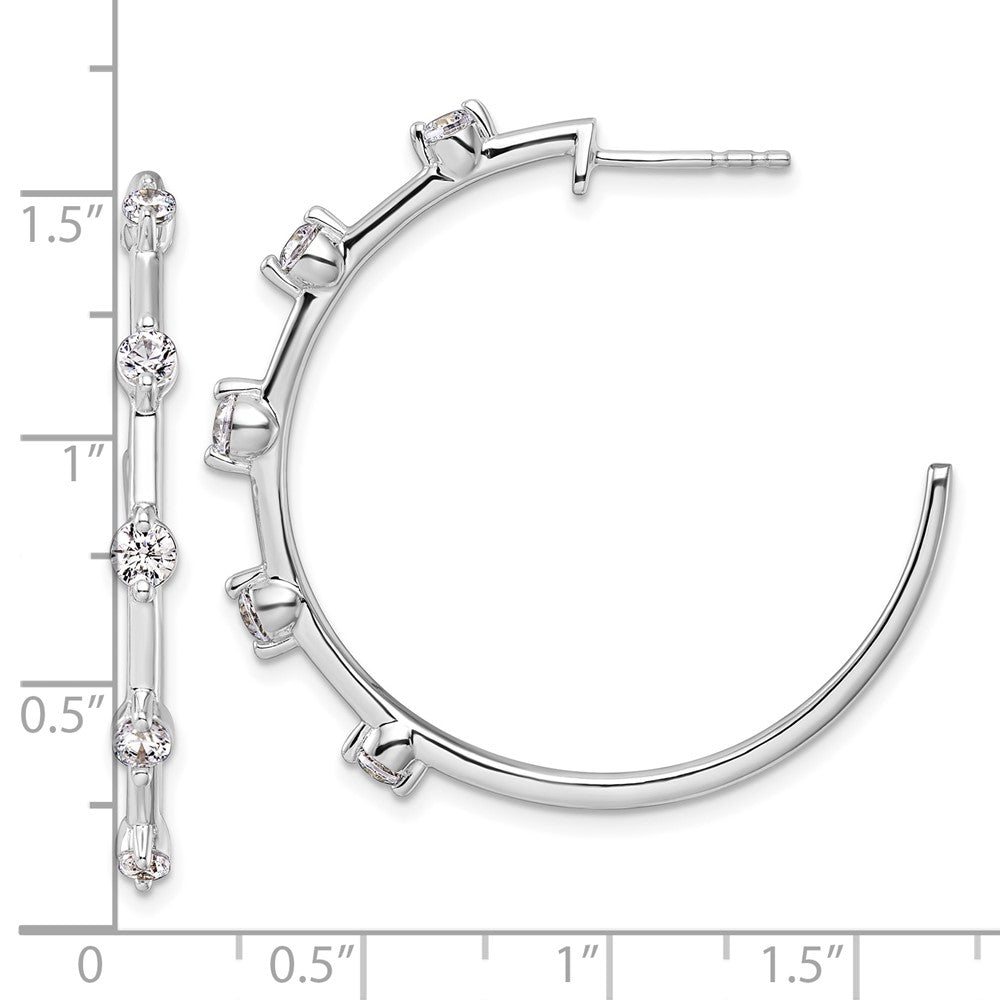 Gold Diamond J-Hoop Earrings