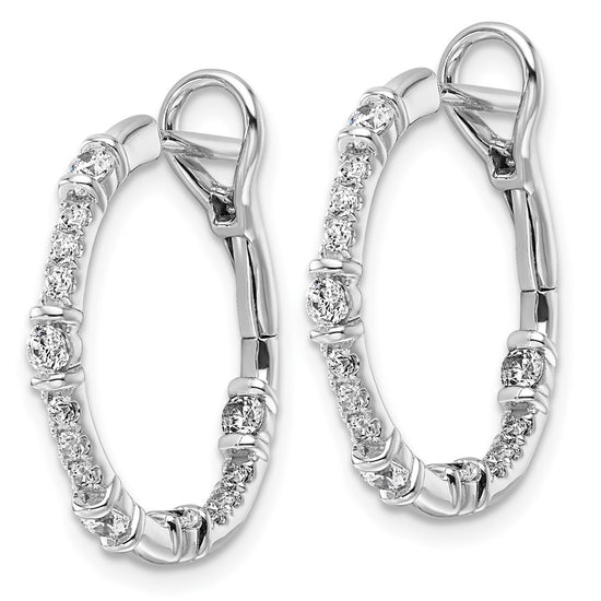 Gold Diamond In/Out Hoop Earrings