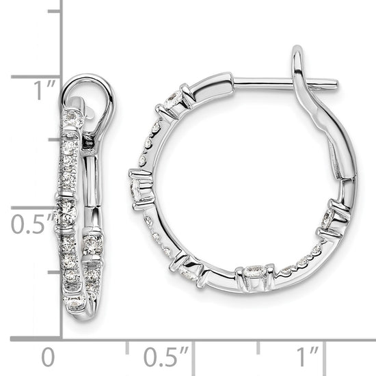 Gold Diamond In/Out Hoop Earrings