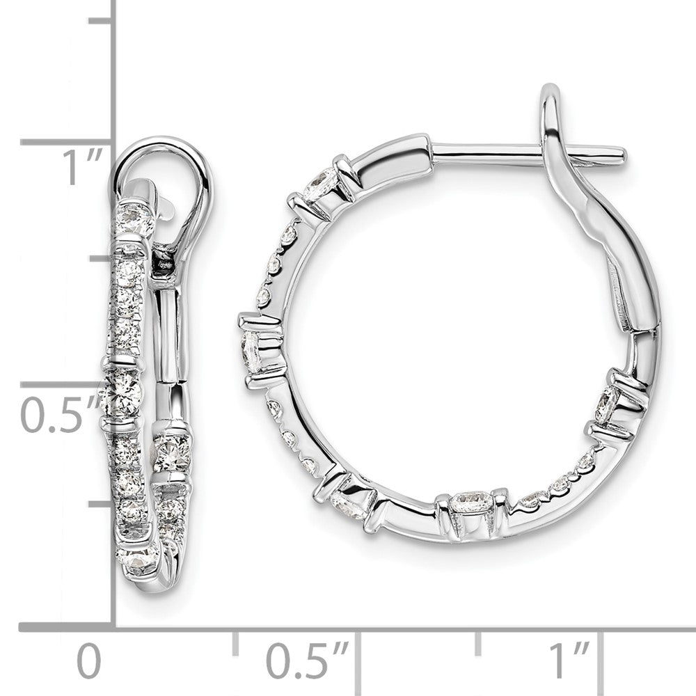 Gold Diamond In/Out Hoop Earrings