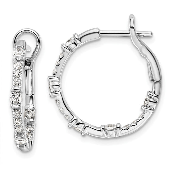 Gold Diamond In/Out Hoop Earrings