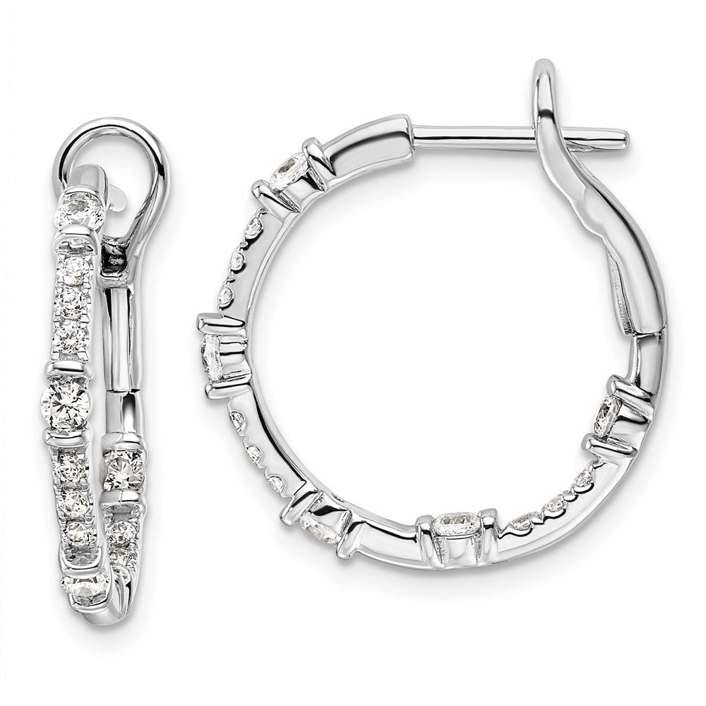 Gold Diamond In/Out Hoop Earrings