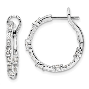 Gold Diamond In/Out Hoop Earrings
