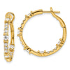 Gold Diamond In/Out Hoop Earrings
