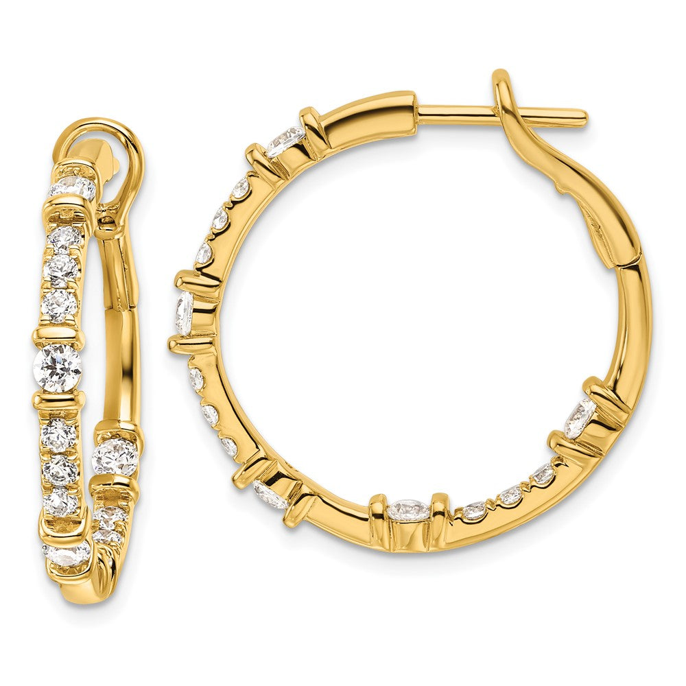 Gold Diamond In/Out Hoop Earrings