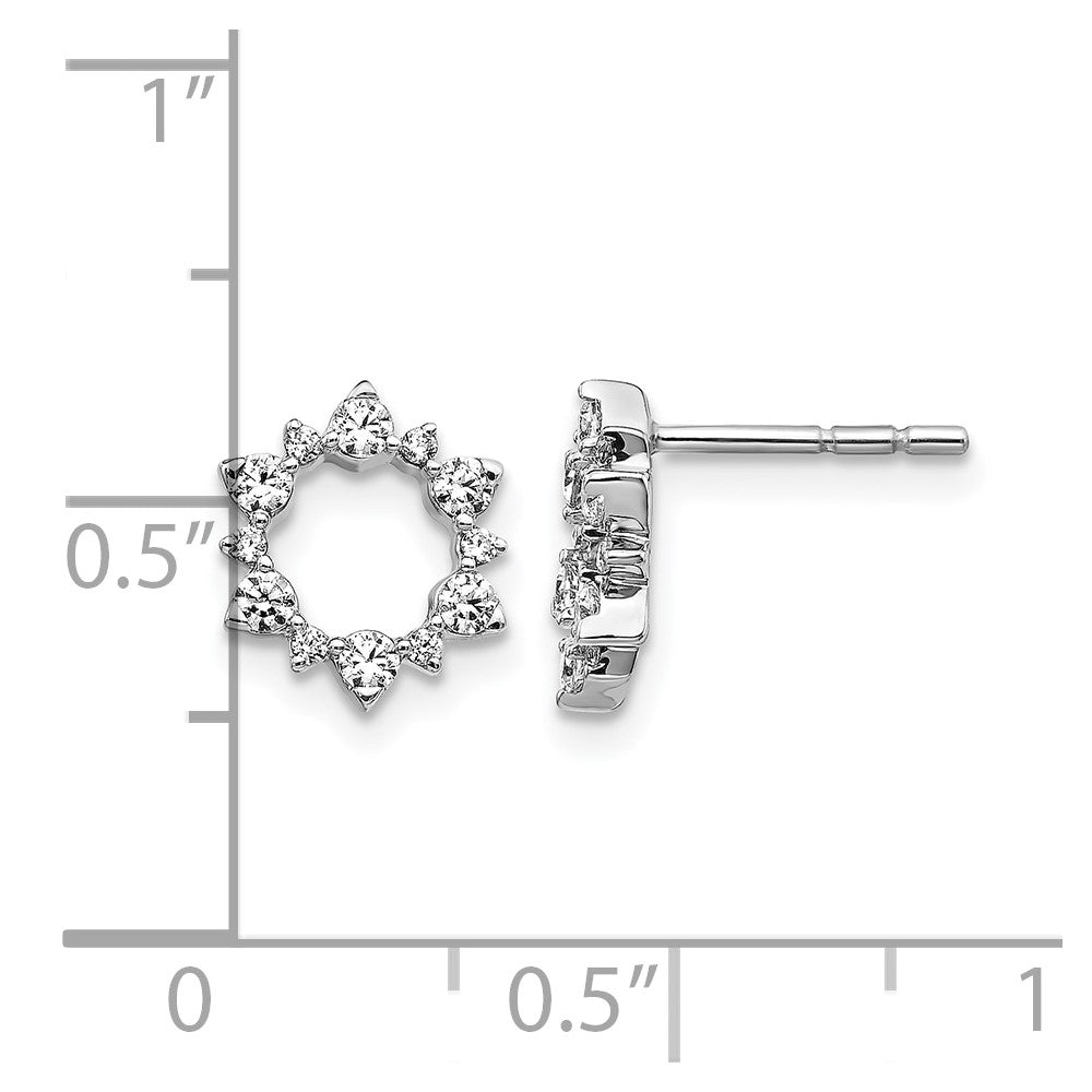 14k White Gold 3/8 carat Diamond Fancy Sunburst Post Earrings