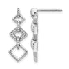 14k White Gold 1/8 carat Diamond Squares Dangle Post Earrings