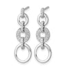 14k White Gold 1/8 carat Diamond Circles Dangle Post Earrings