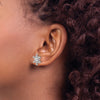 14k White Gold 1/4 carat Diamond Snowflake Post Earrings
