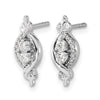 14k White Gold 1/4 carat Diamond Fancy Twist Post Earrings