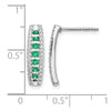 14k White Gold 1/3 carat Lab Grown Diamond VS/SI+ G+ and Created Emerald Complete Fashion Post Earrings
