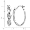 14k White Gold 1/2 carat Diamond Fancy Hoop Earrings