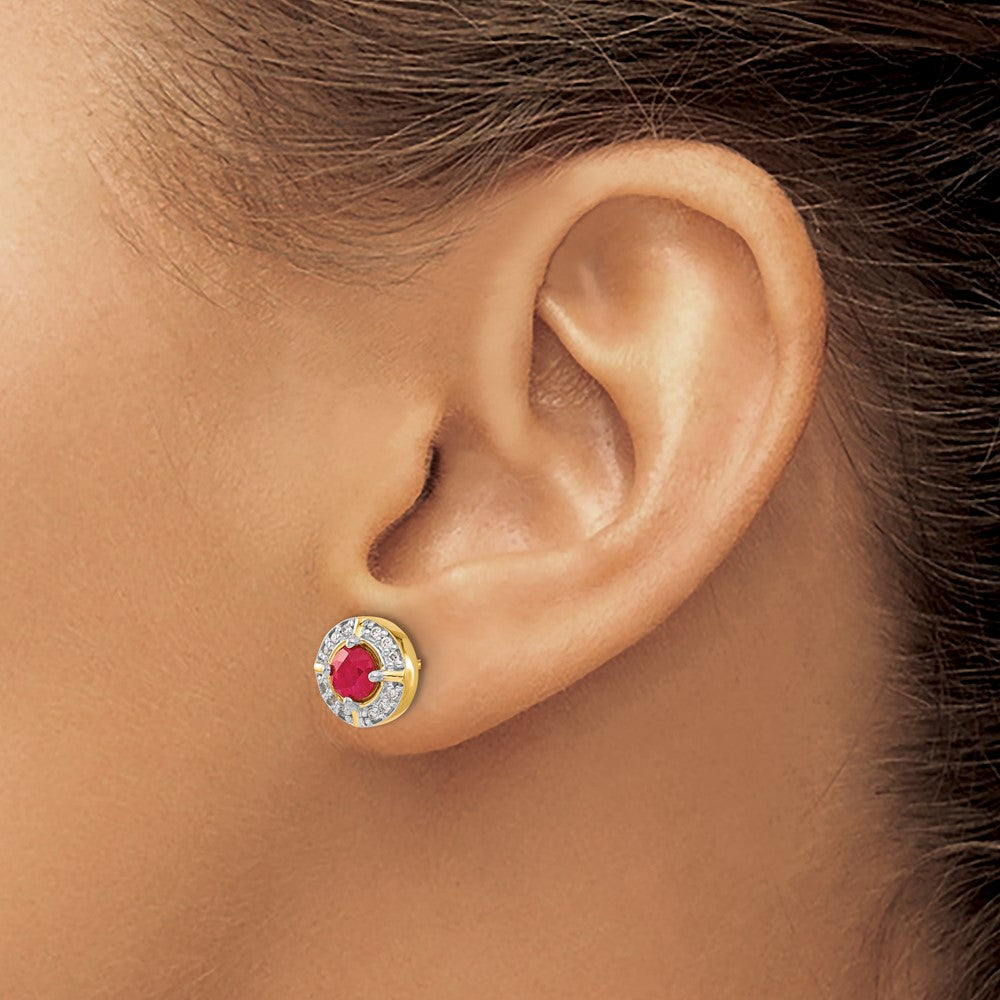Diamond and Gemstone Fancy Halo Earrings