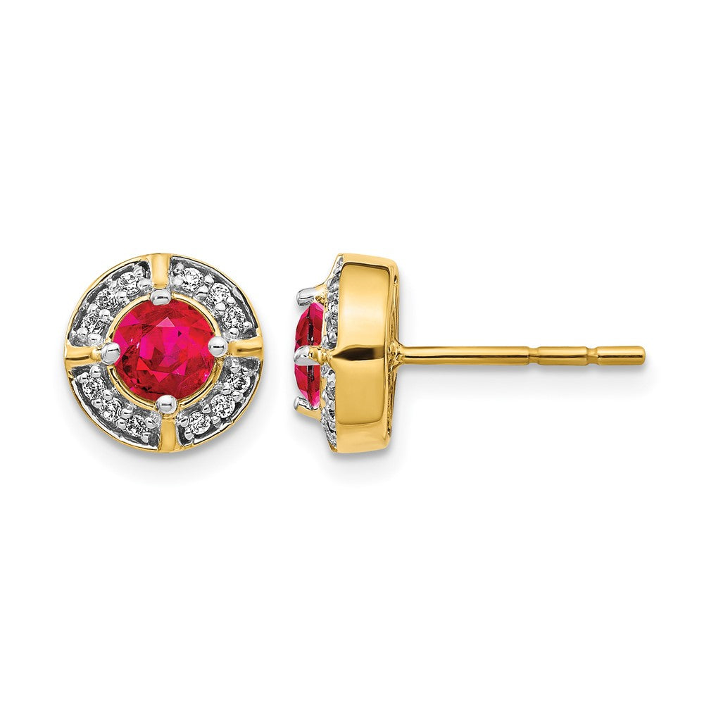 Diamond and Gemstone Fancy Halo Earrings