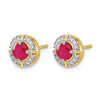 Diamond and Gemstone Fancy Halo Earrings
