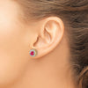 Diamond and Gemstone Fancy Halo Earrings