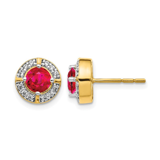 Diamond and Gemstone Fancy Halo Earrings