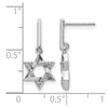 14k White Gold 1/8 carat Diamond Star of David Dangle Post Earrings