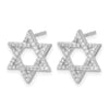 14k White Gold 3/8 carat Diamond Star of David Post Earrings