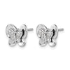 14k White Gold 1/6 carat Diamond Butterfly Post Earrings