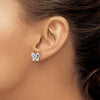 14k White Gold 1/6 carat Diamond Butterfly Post Earrings