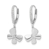 14k White Gold 1/6 carat Diamond Butterfly Dangle Leverback Earrings