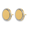 14k White Gold 1/3 carat Diamond Fancy Circle Post Earrings