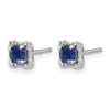 14k White Gold Diamond Square Jackets and 4mm Sapphire Stud Earrings