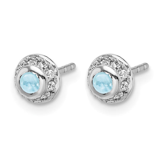 Diamond and Cabochon Gemstone Earrings