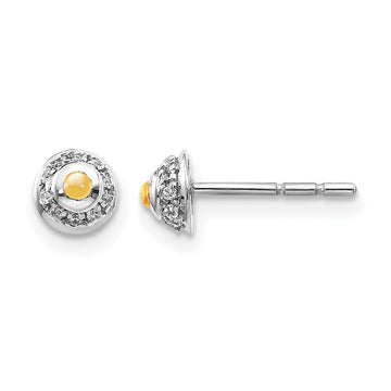 Diamond and Cabochon Gemstone Earrings