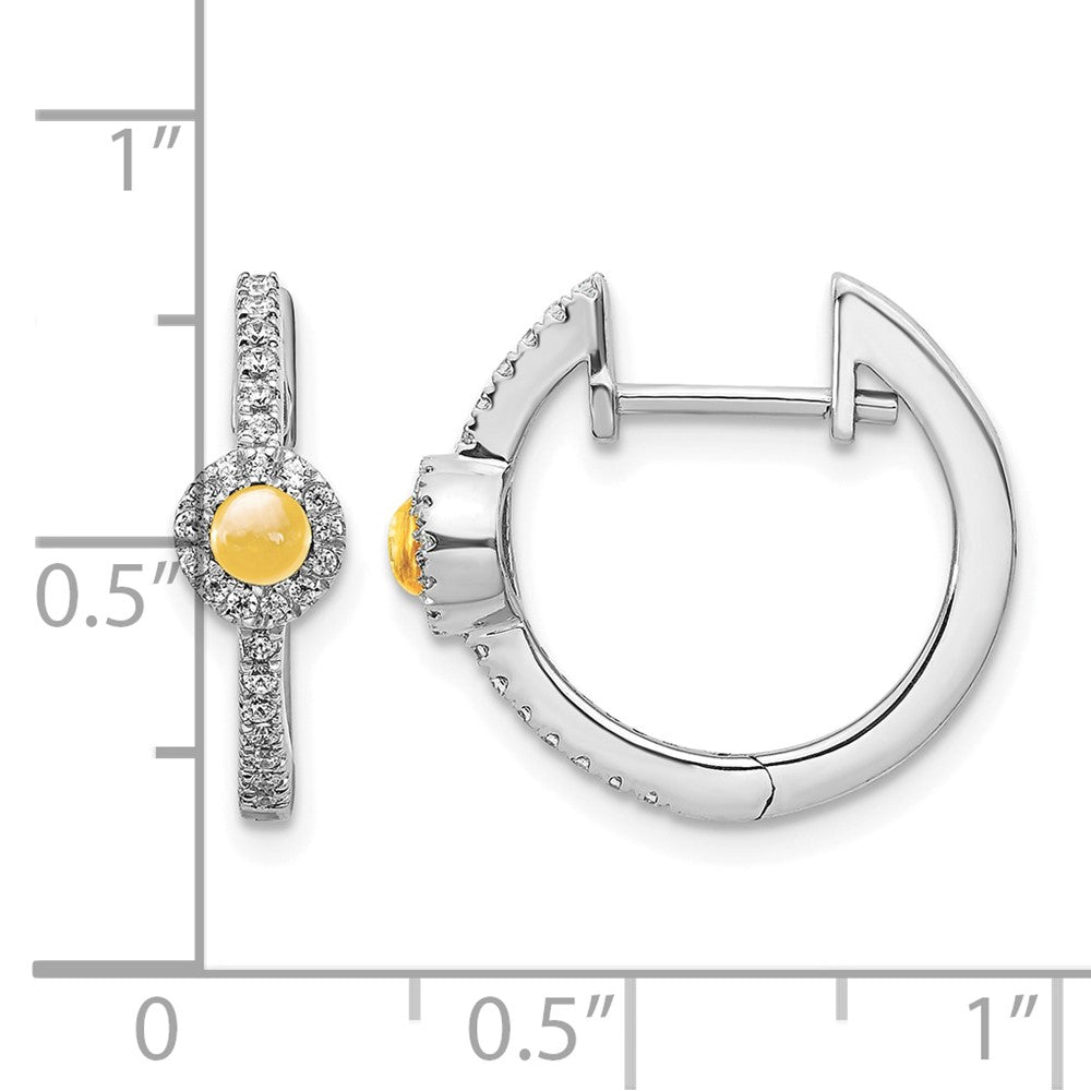 Diamond and Cabochon Gemstone Earrings