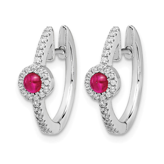 Diamond and Cabochon Gemstone Earrings