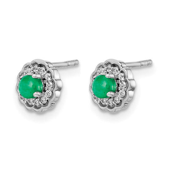 Diamond and Cabochon Gemstone Earrings