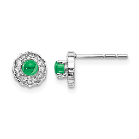 Diamond and Cabochon Gemstone Earrings