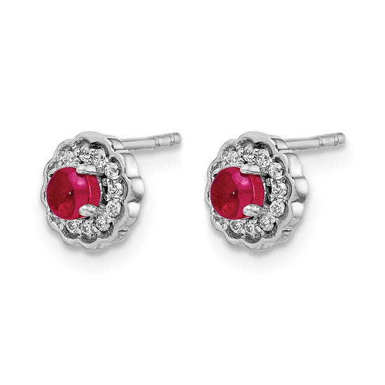 Diamond and Cabochon Gemstone Earrings