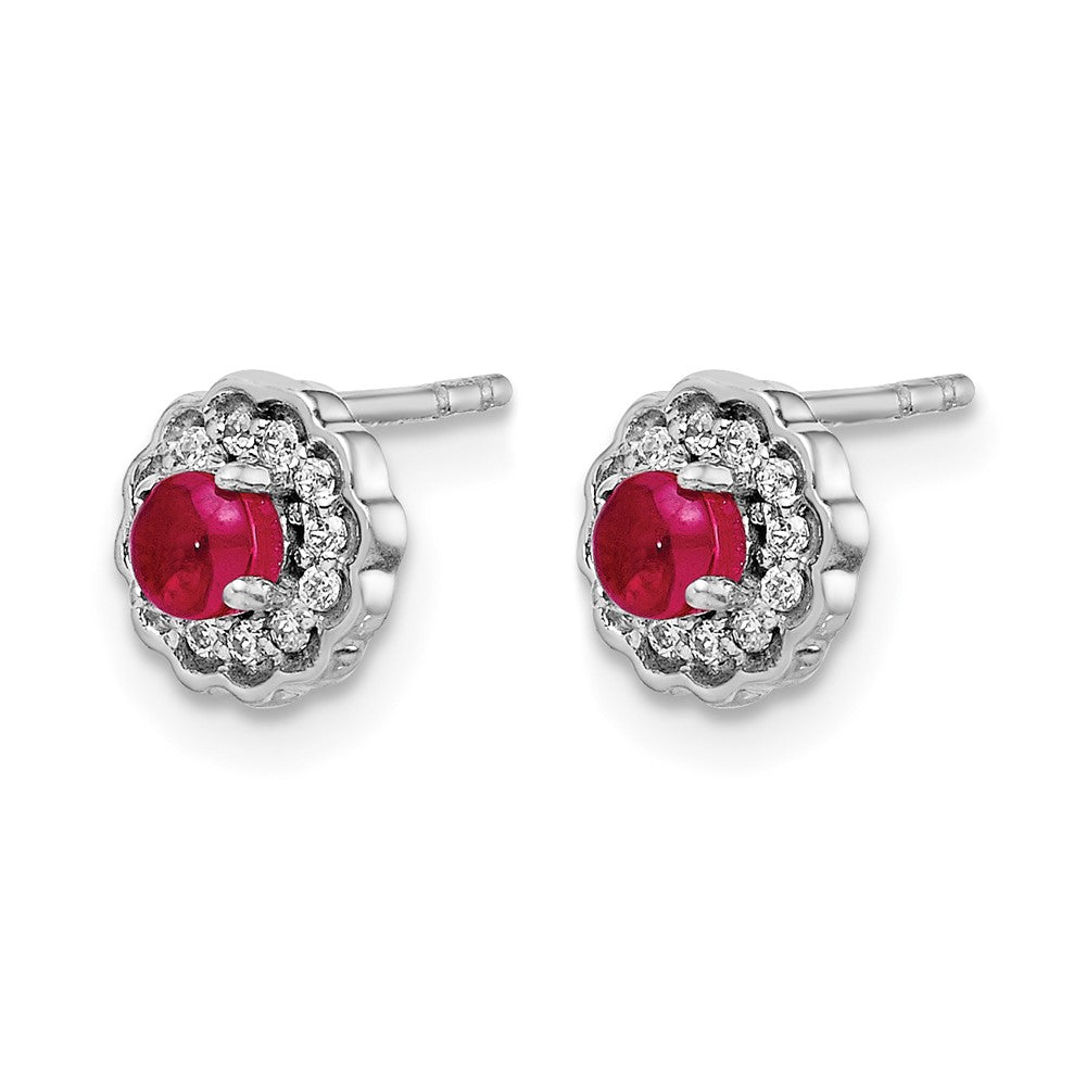 Diamond and Cabochon Gemstone Earrings