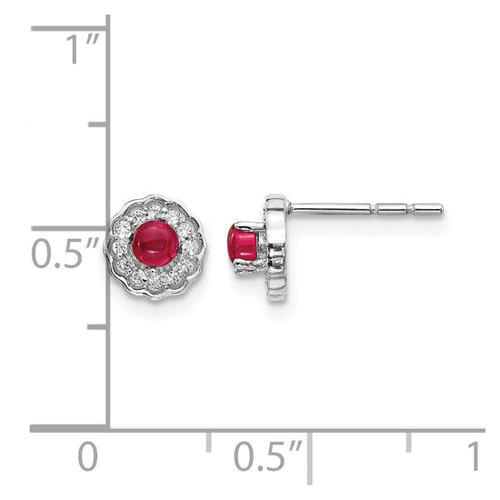 Diamond and Cabochon Gemstone Earrings