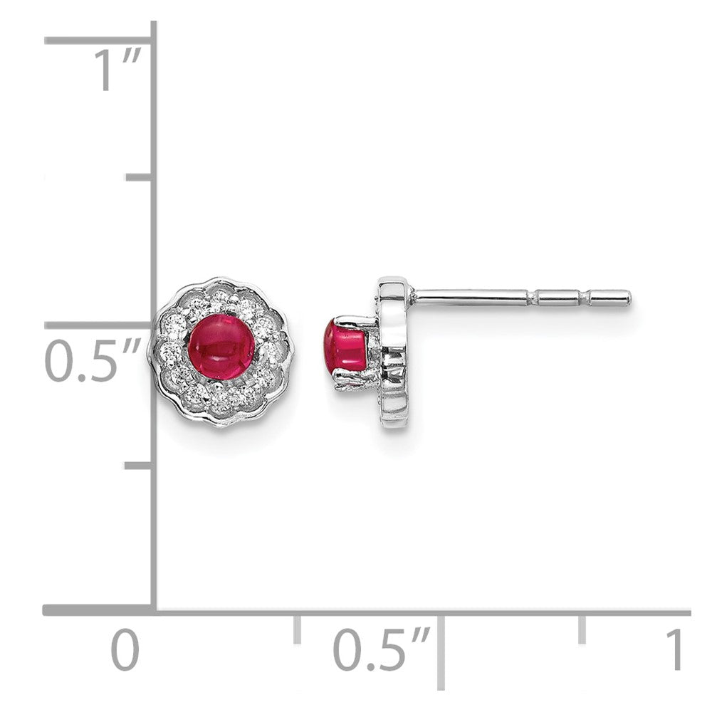 Diamond and Cabochon Gemstone Earrings