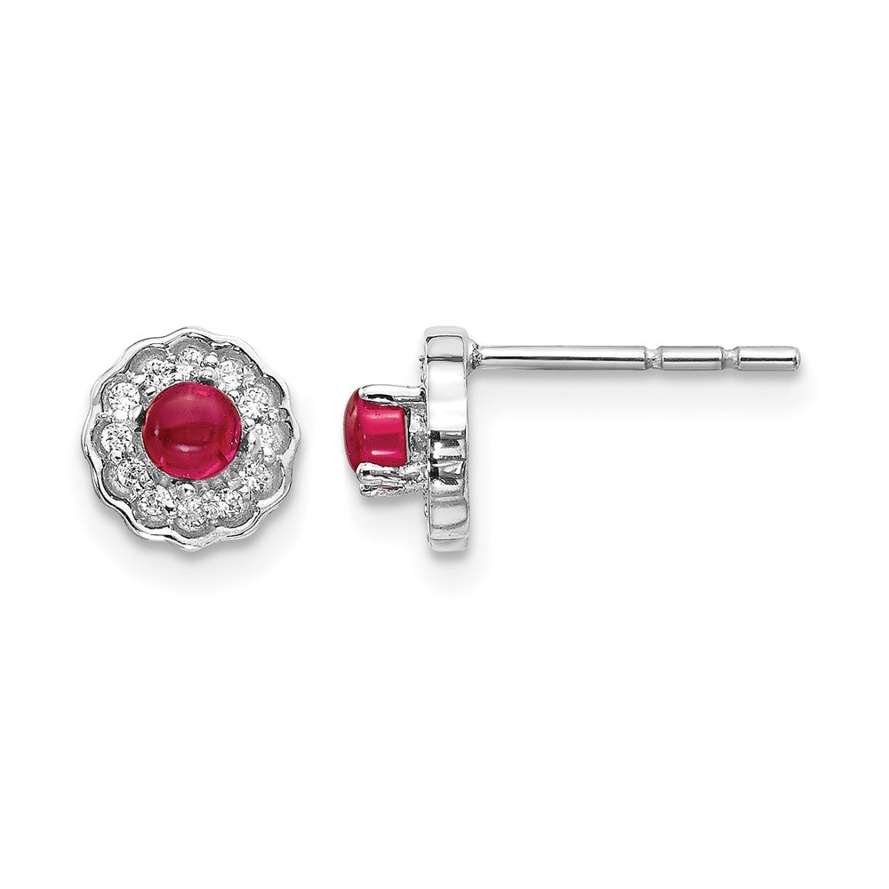 Diamond and Cabochon Gemstone Earrings