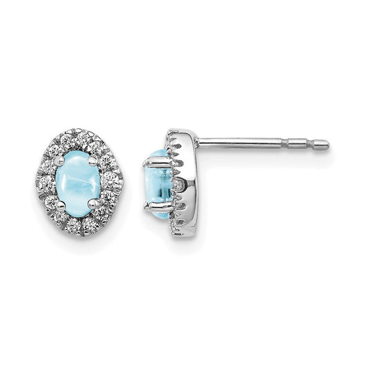 Diamond & Cabochon Gemstone Earrings