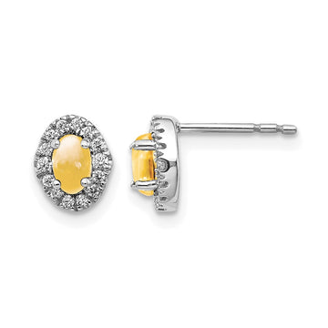 Diamond & Cabochon Gemstone Earrings