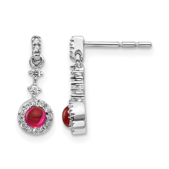 Diamond & Cabochon Gemstone Earrings