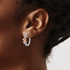 Gold Diamond Oval Hinged Hoop Earrings