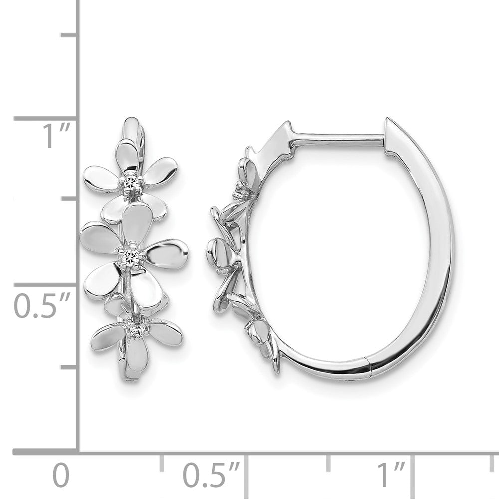 Gold Diamond Oval Hinged Hoop Earrings