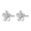 14k White Gold 1/20 carat Diamond Flower Post Earrings