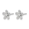 14k White Gold 1/4 carat Diamond Flower Post Earrings