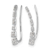 14k White Gold 1/6 carat Diamond Graduated Ear Climber Earrings